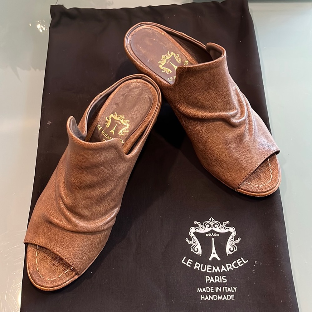 Leather slide sandal Made in Italy